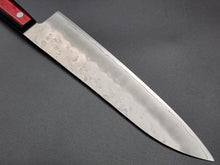 Seisuke Hamono Ginsan/Silver 3 Nashiji 210mm Gyuto- Red Handle - The Sharp Chef