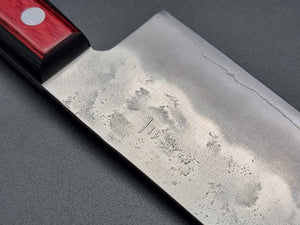 Seisuke Hamono Ginsan/Silver 3 Nashiji 210mm Gyuto- Red Handle - The Sharp Chef