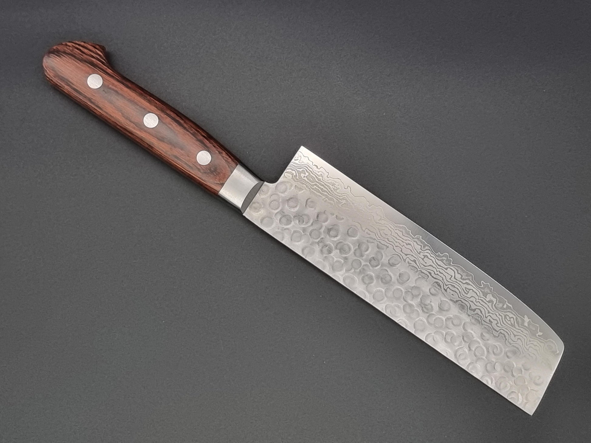 Seisuke Hamono VG10 Hammered Damascus 165mm Nakiri - The Sharp Chef