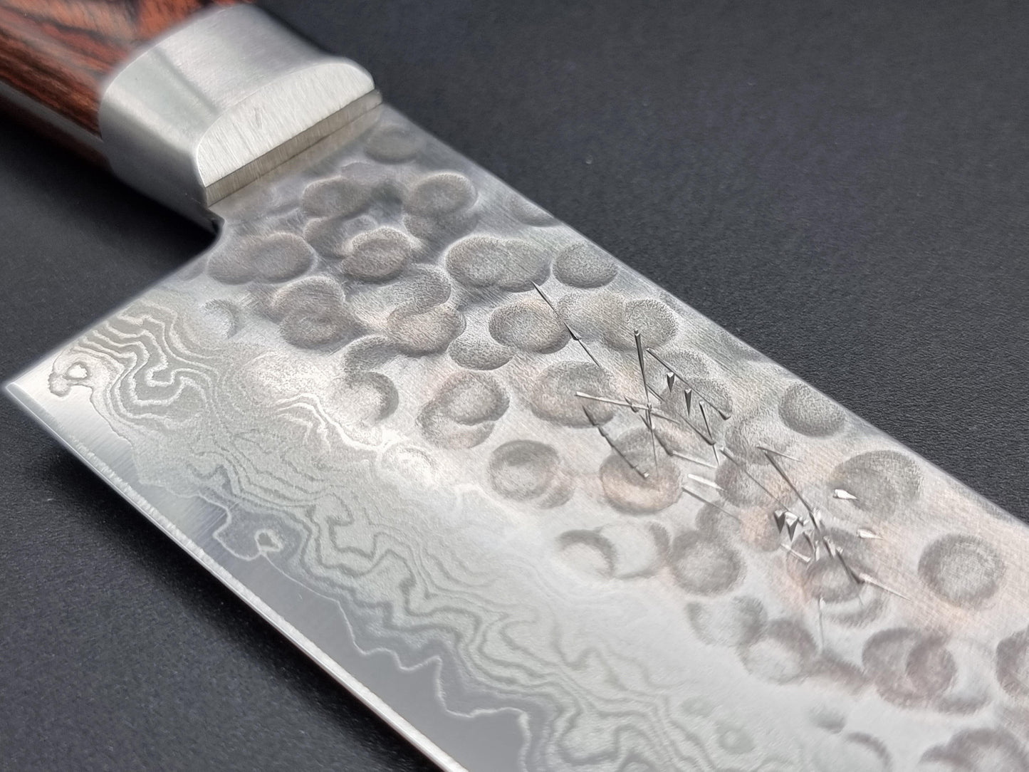 Seisuke Hamono VG10 Hammered Damascus 180mm Santoku - The Sharp Chef