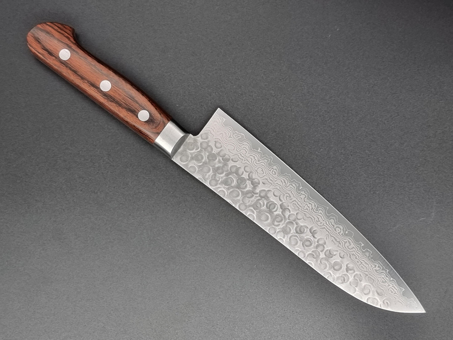 Seisuke Hamono VG10 Hammered Damascus 180mm Santoku - The Sharp Chef