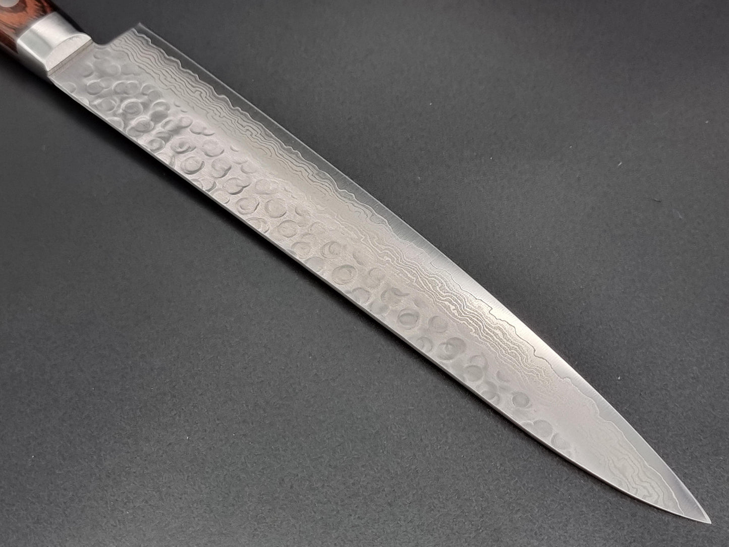 Seisuke Hamono VG10 Hammered Damascus 240mm Sujihiki - The Sharp Chef