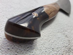Shigeki Tanaka R2/SG2 Damascus 170mm Santoku Knife with Custom Handle - The Sharp Chef