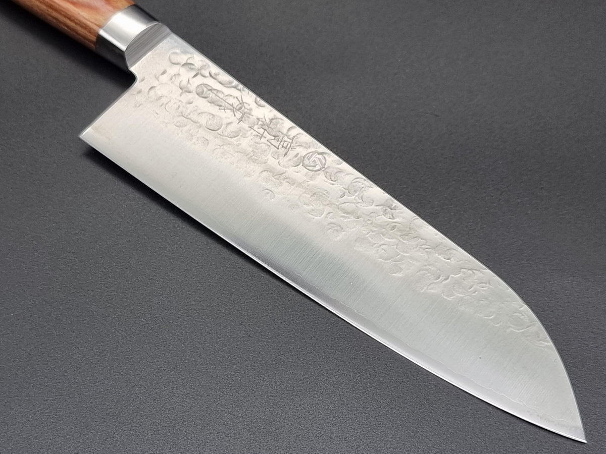 Takamura Chromax Hammered 170mm Santoku Knife 