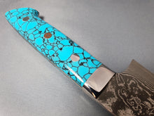Takeshi Saji R2/SG2 Black Damascus 210mm Gyuto Knife with Special Blue Handle - The Sharp Chef