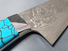 Takeshi Saji R2/SG2 Black Damascus 210mm Gyuto Knife with Special Blue Handle - The Sharp Chef