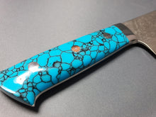 Takeshi Saji R2/SG2 Black Damascus 210mm Gyuto Knife with Special Blue Handle - The Sharp Chef