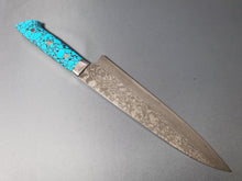 Takeshi Saji R2/SG2 Black Damascus 210mm Gyuto Knife with Special Blue Handle - The Sharp Chef