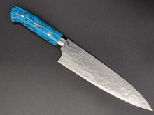 Takeshi Saji R2/SG2 Diamond Damascus 210mm Gyuto Knife with Turquoise Handle - The Sharp Chef