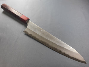Yoshimi Kato AS Blue Super Nashiji 210mm Gyuto with Honduras Rosewood Handle - The Sharp Chef